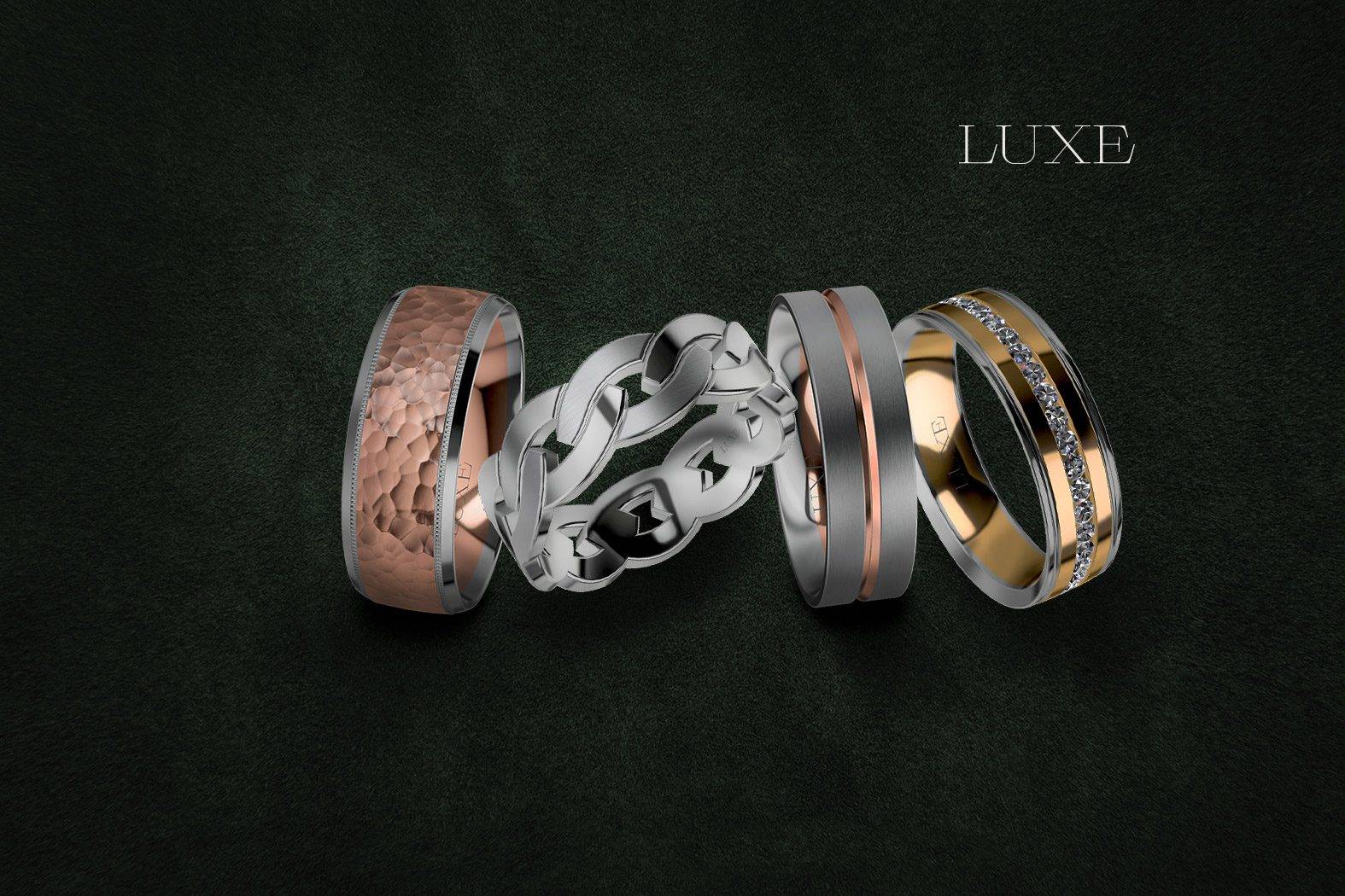 luxe gold ring set - Luxe Wedding Rings