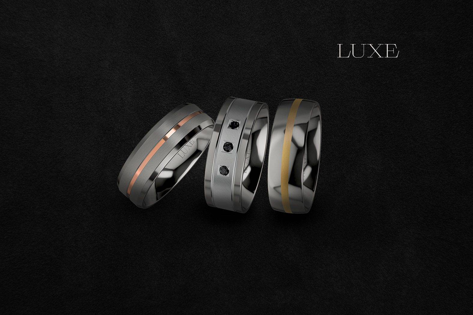 luxe titanium set - Luxe Wedding Rings